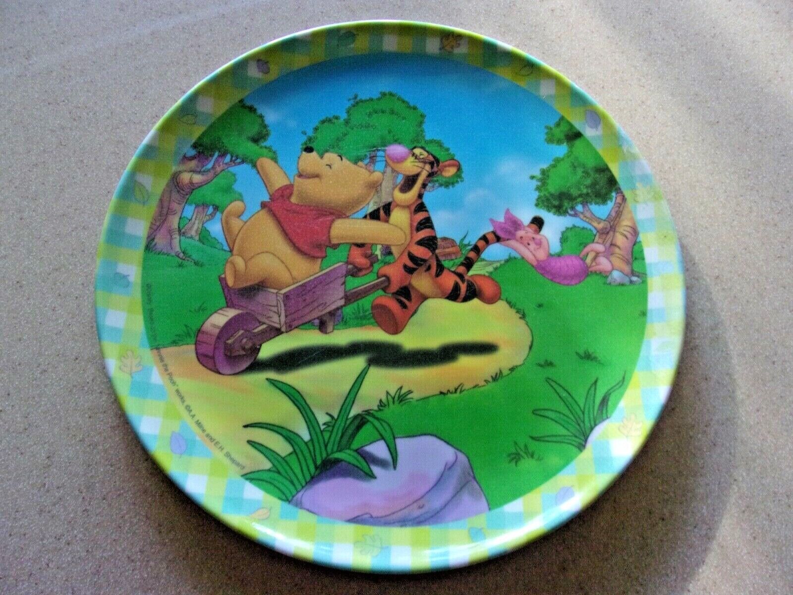 Winnie The Pooh Tigger Plate 8" Bright Colors Plastic  Good Condition Disney