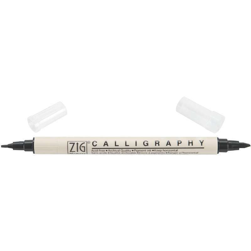 Zig Memory System Calligraphy Dual-tip Marker-pure Black (6 Pack) 847340002284