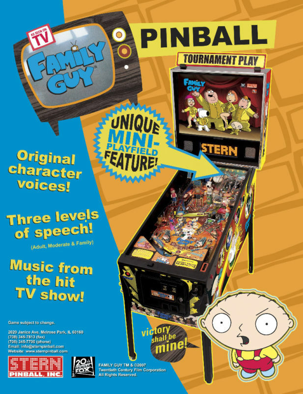 2007 Stern Family Guy Pinball Flyer