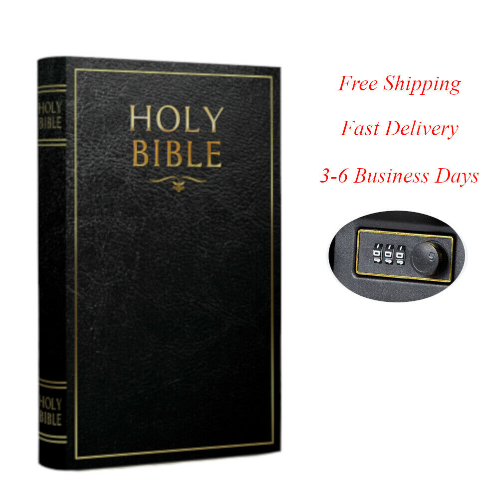 Portable Diversion Book Safe With Combination Lock & Secret Compartment (bible)