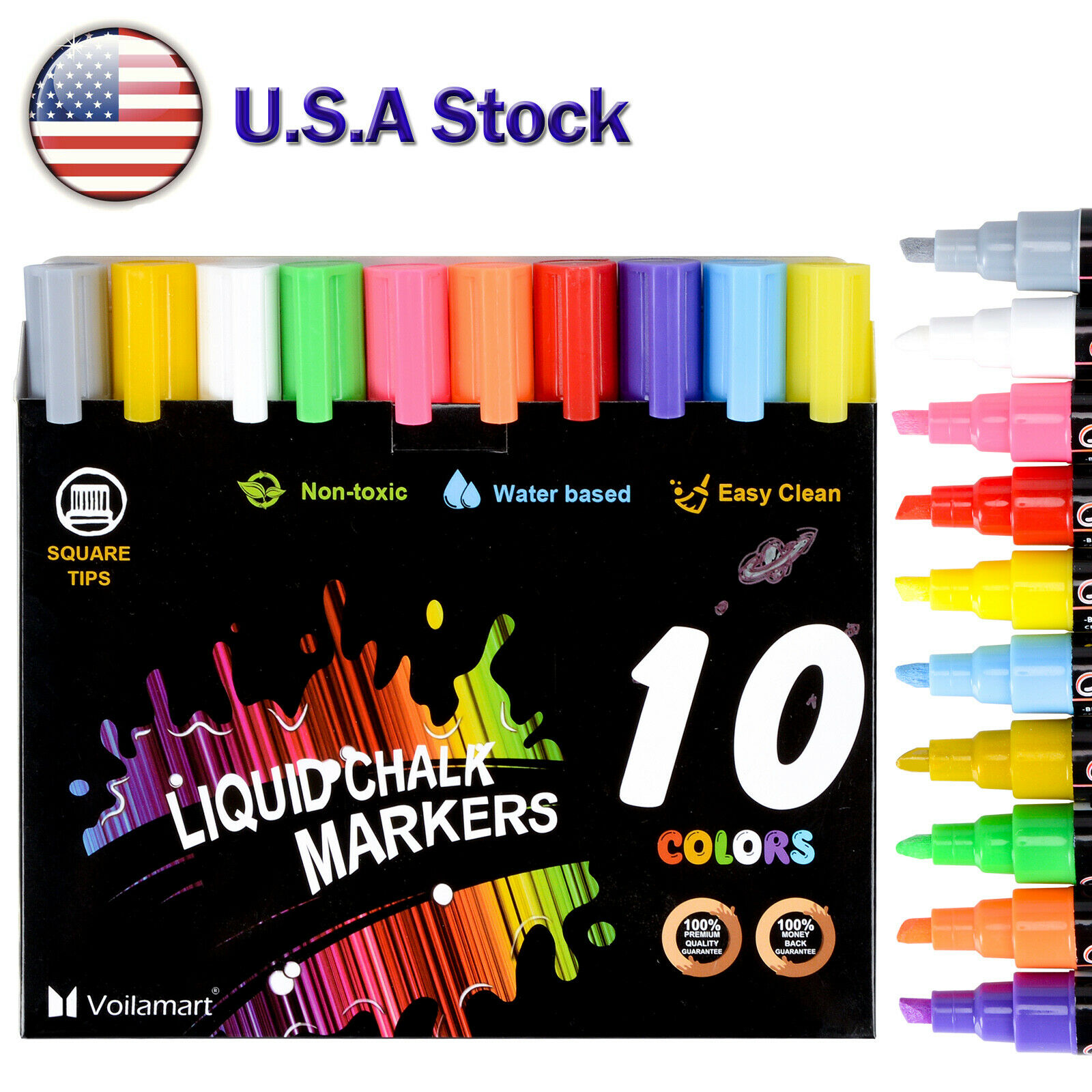 10pcs Liquid Chalk Markers Pen Set Highlight Erasable Fluorescent For Blackboard