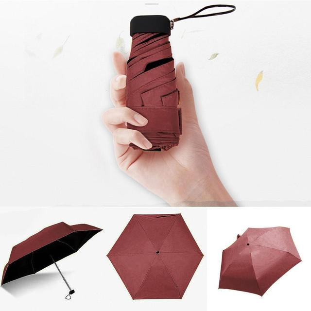 Umbrella Sun Rain Flat Lightweight Parasol Folding  Mini Small Size Easily Store