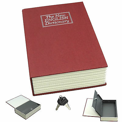 Dictionary Diversion Book Safe W/ Key Lock ~ Metal ~ Red (medium)