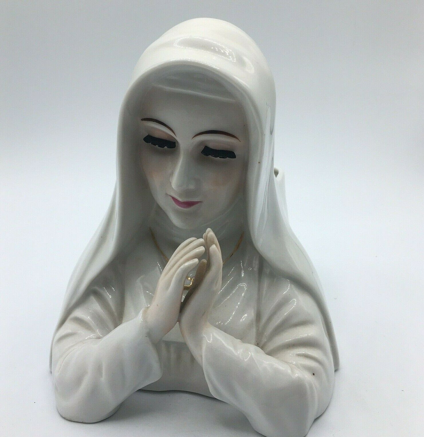 Vintage Miyako Lady Head Vase Nun Madonna Virgin Mary - Exquisite And Rare - Euc