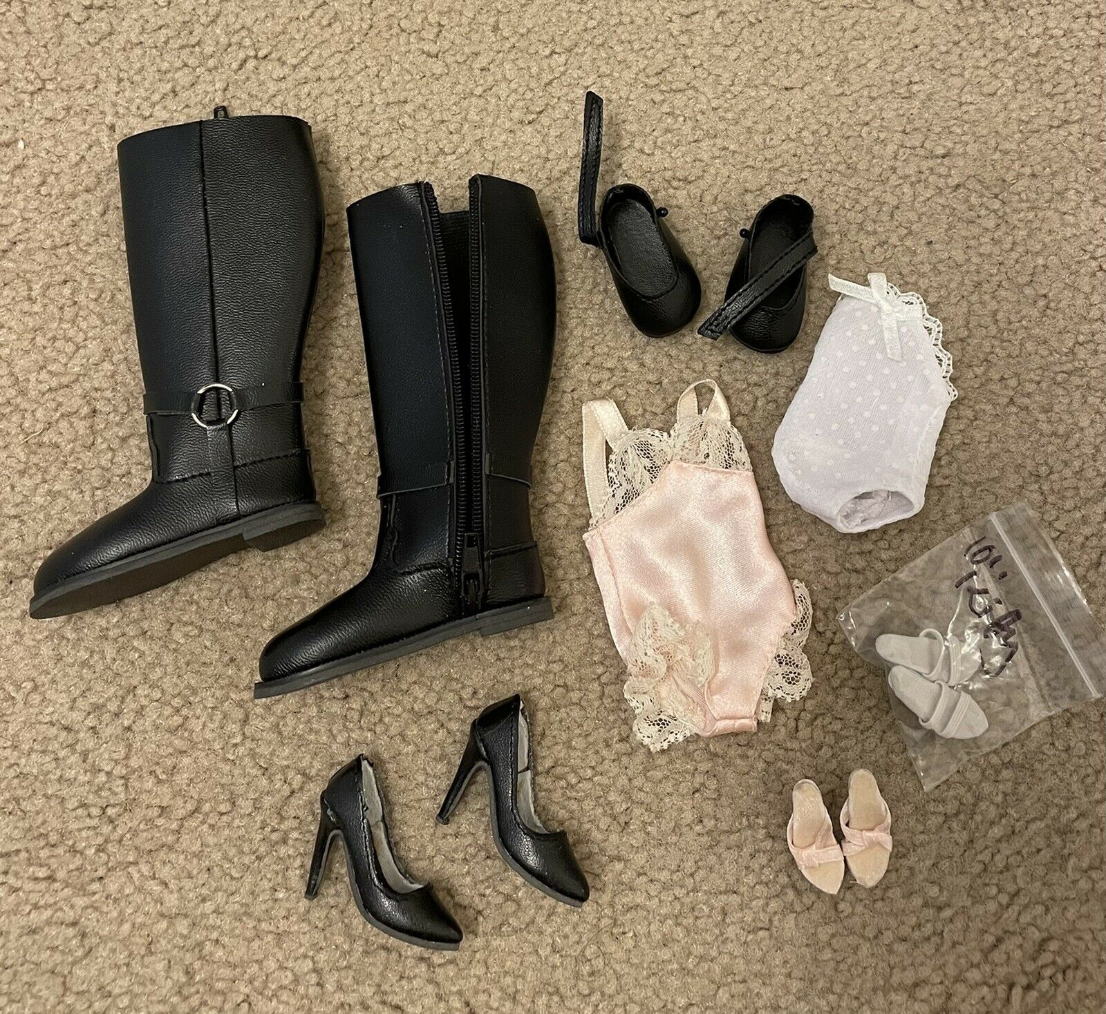 Tonner Doll Clothing High Heel Shoes Boot Lot Kitty Collier Parts Lingerie Black