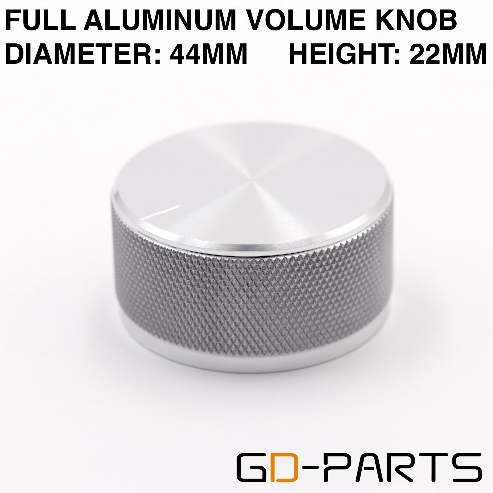 44*22mm Silver Machined Solid Aluminum Potentiometer Volume Set Knob 6mm Hole*1