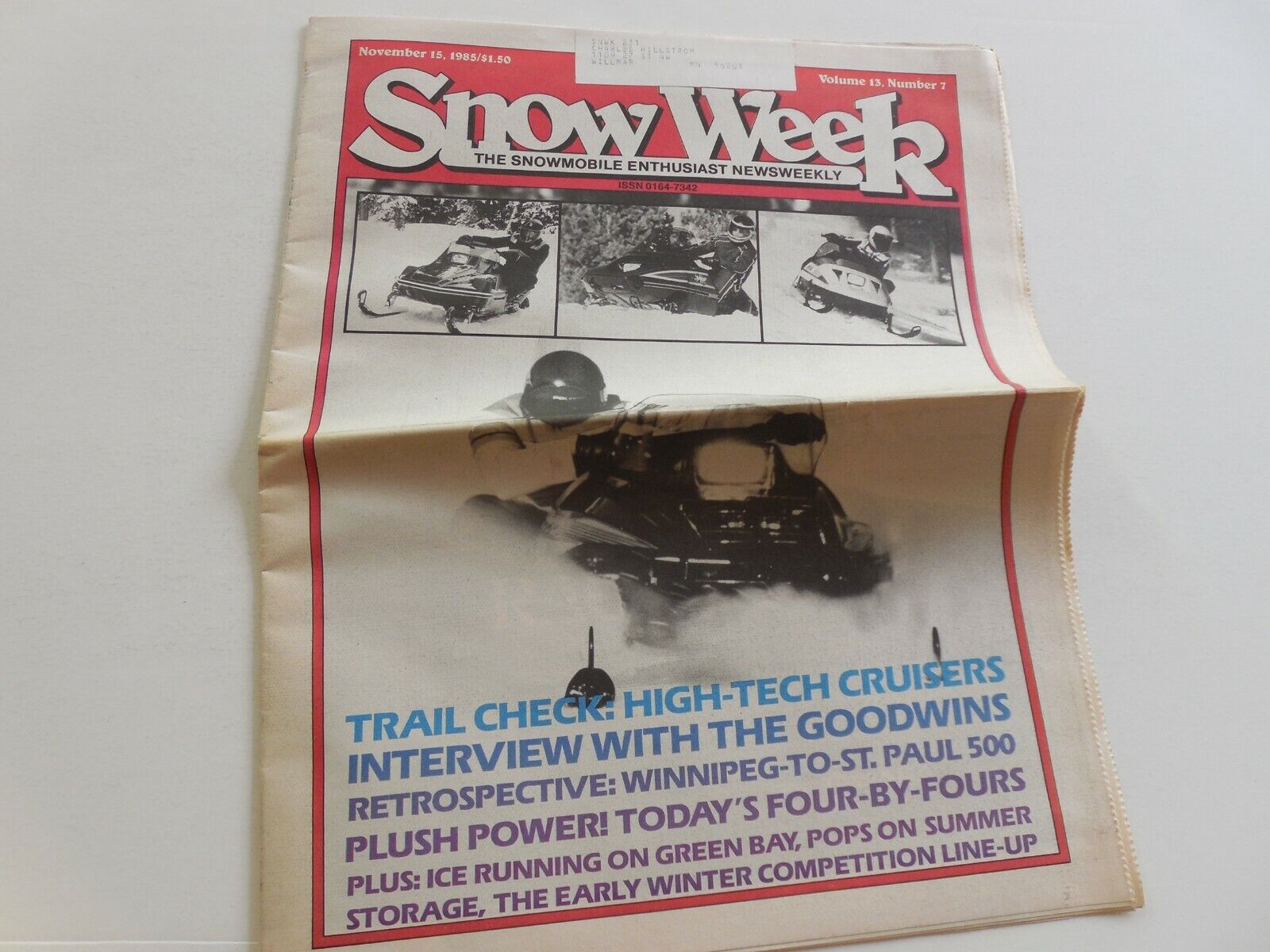 Snow Week Snowmobile Magazine 11/15/1985 History Of Winnipeg I-500 Xc Race