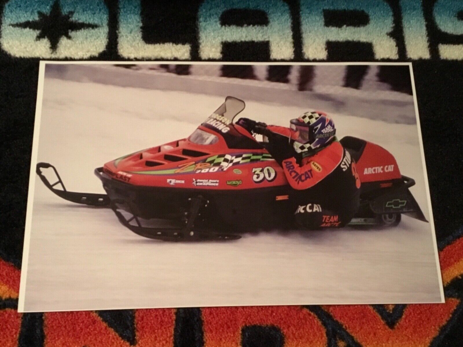 🏁 ‘95 Arctic Cat Zr700 Formula Iii #30 Race Snowmobile Poster vintage Race Sled