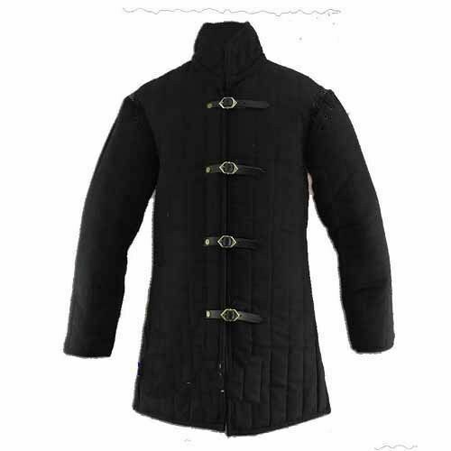 New Thick Padded Black Medieval Gambeson Theater Custome Sca