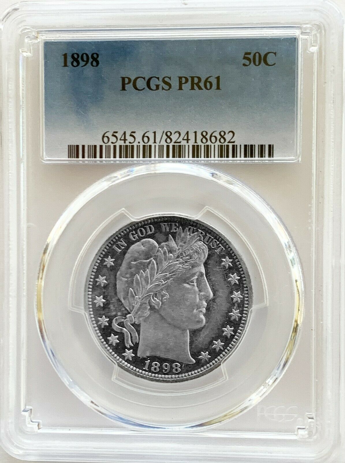 1898 50c Barber Proof Coin - Pcgs Pr61