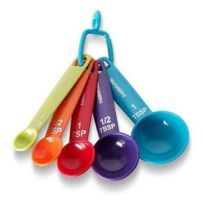 Farberware Measuring Spoons Durable Plastic Set Of 5 Kitchen Tools Multicolor
