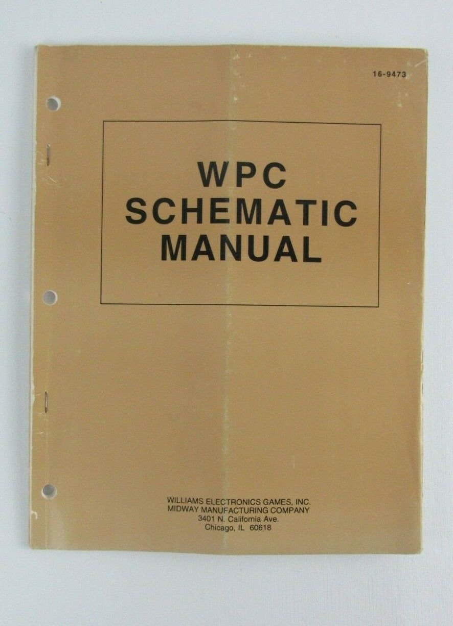 Williams Pinball Arcade Machine Wpc Schematic Manual / Power Wiring Diagram