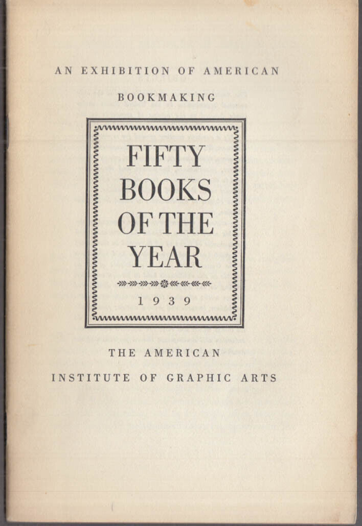 Aiga Fifty Books Of The Year Exhibition Catalog 1939