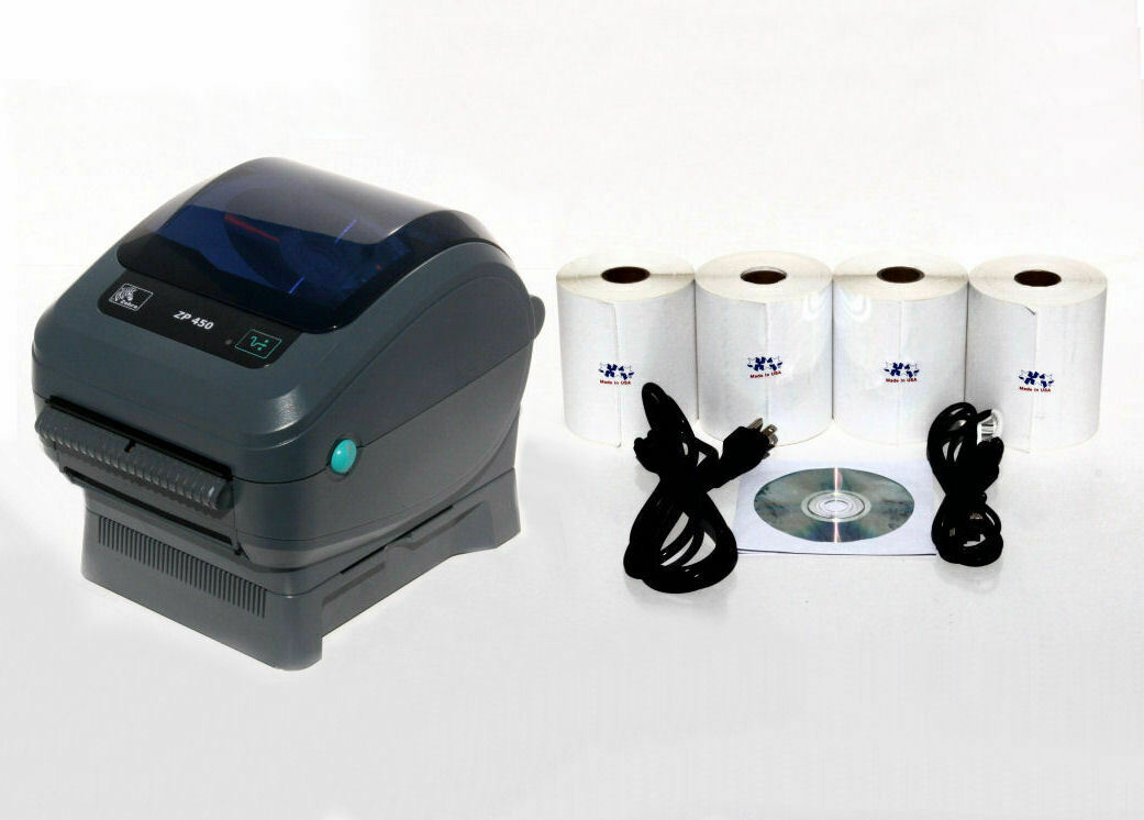 Zebra Zp450 Direct Thermal Shipping Label Printer Bundle + 1000 Labels