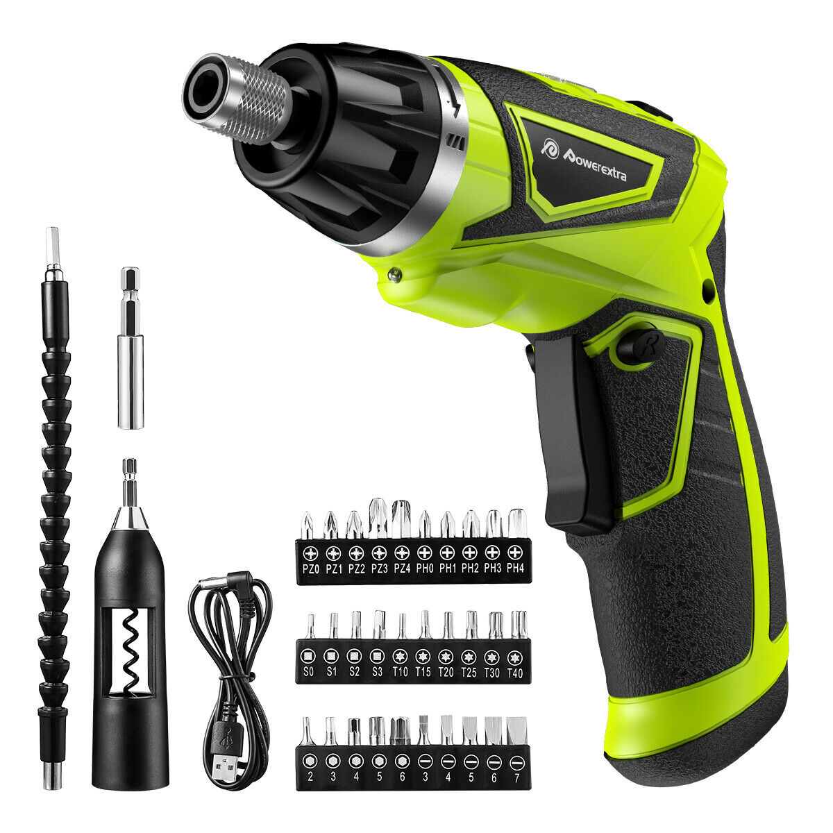Cordless Electric Screwdriver Drill Power Tool Kits & 2.0ah Rechargeable Battery