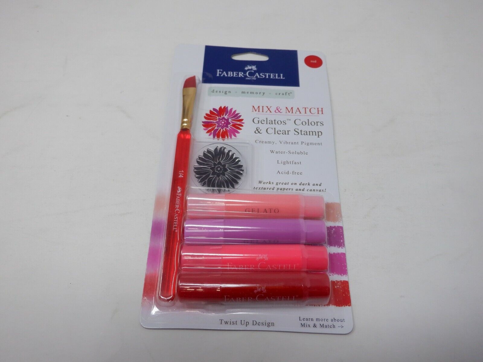 Faber-castell Mix & Match Gelatos Colors & Clear Stamp Red Craft New  Hc5423