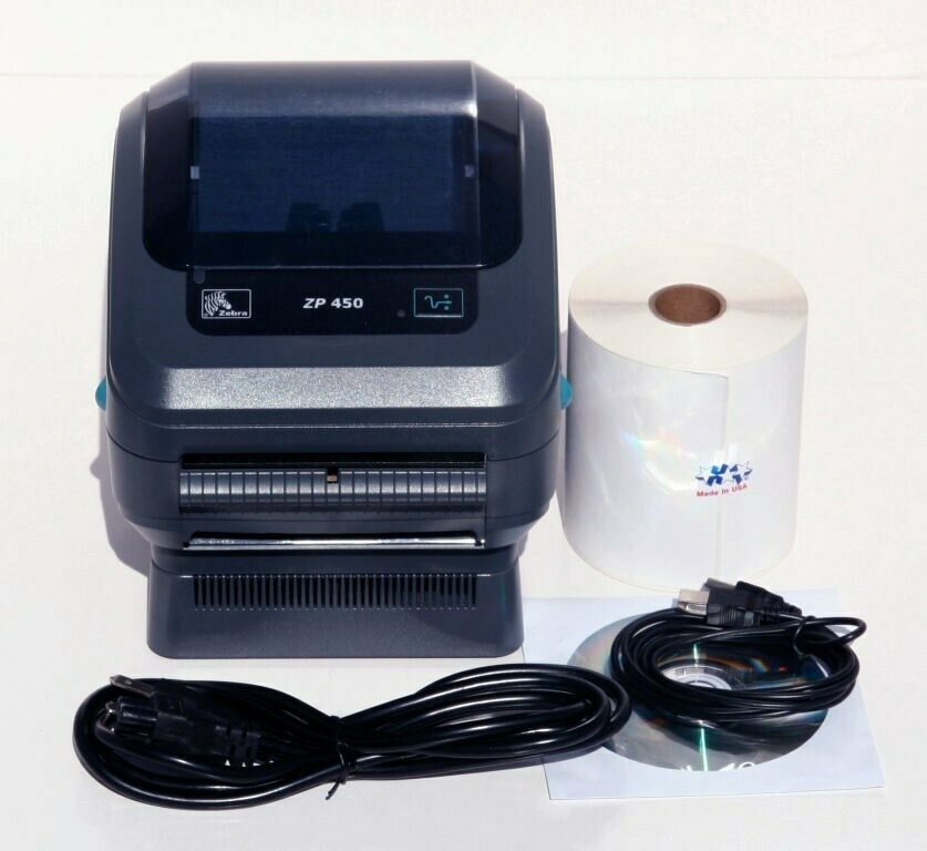New Open Box Zebra Zp450 Zp 450 Direct Thermal Shipping Label Tag Printer