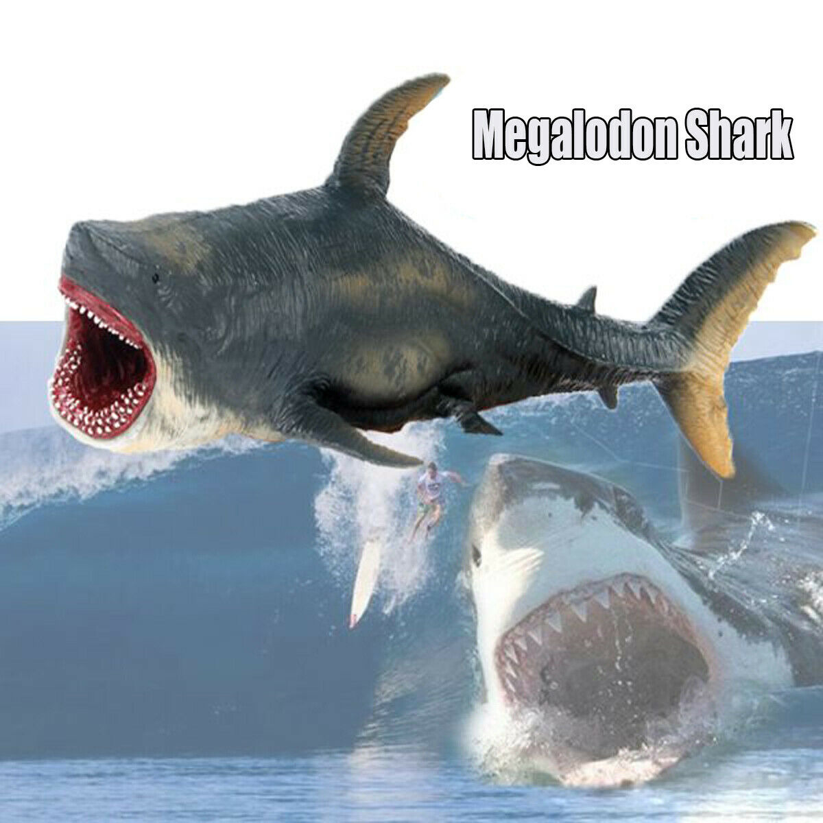 Shark Megalodon Toy Toy Realistic Ocean Monster Model Sculpture Craft Gift Decor