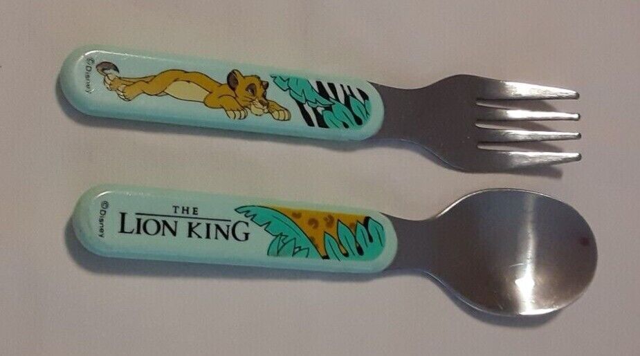 Lion King Fork And Spoon Set Stainless Very Good Condition.