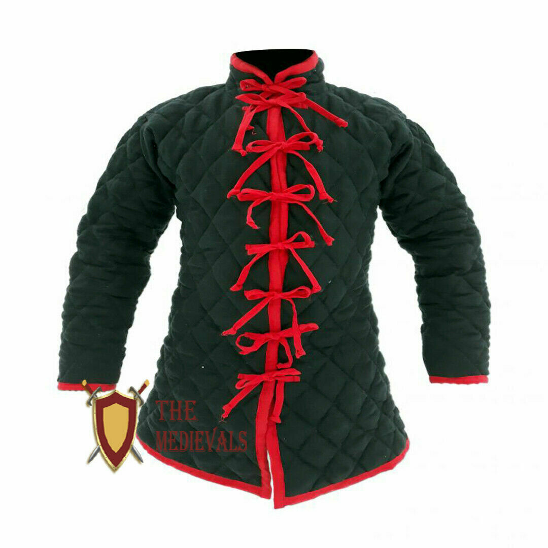 Medieval Costumes Jacket Gambeson Black Quilt Knight Armor Larp Renaissance