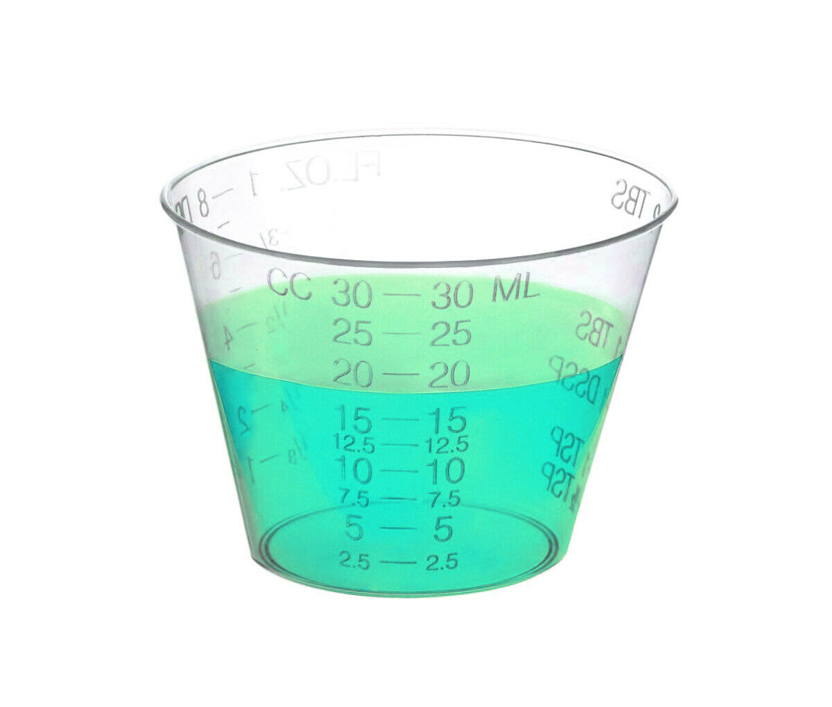 Disposable Graduated Plastic Medicine Cups - Sleeves Of 100 - Measuring Cups