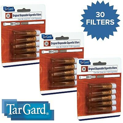 Targard Disposable Amber Cigarette Filters 30 Pack Tar Gard Guard Stop Tar Block