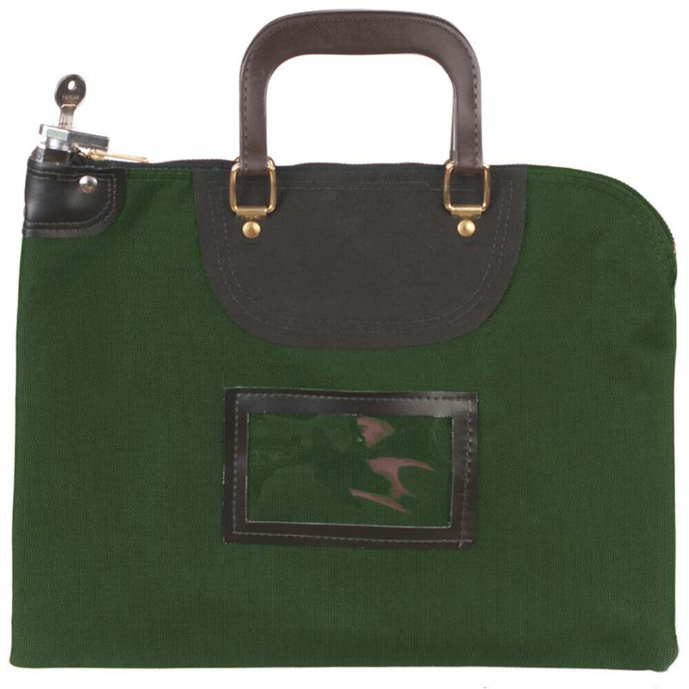 Forest Green Fire Resistant Locking Bag - 15w X 11h - Bank Bag