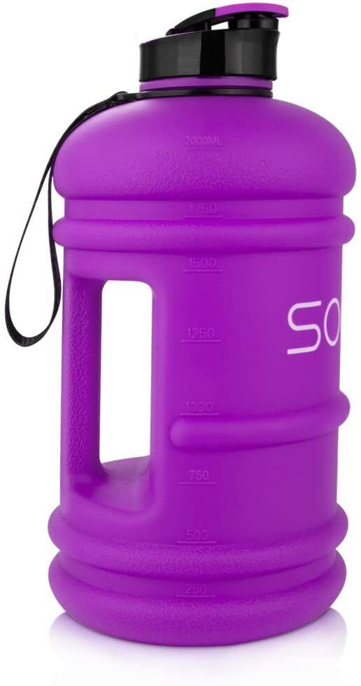 Half Gallon Gym Water Bottle W/handle And Carrying Loop Leakproof Bpa Free 2.2l