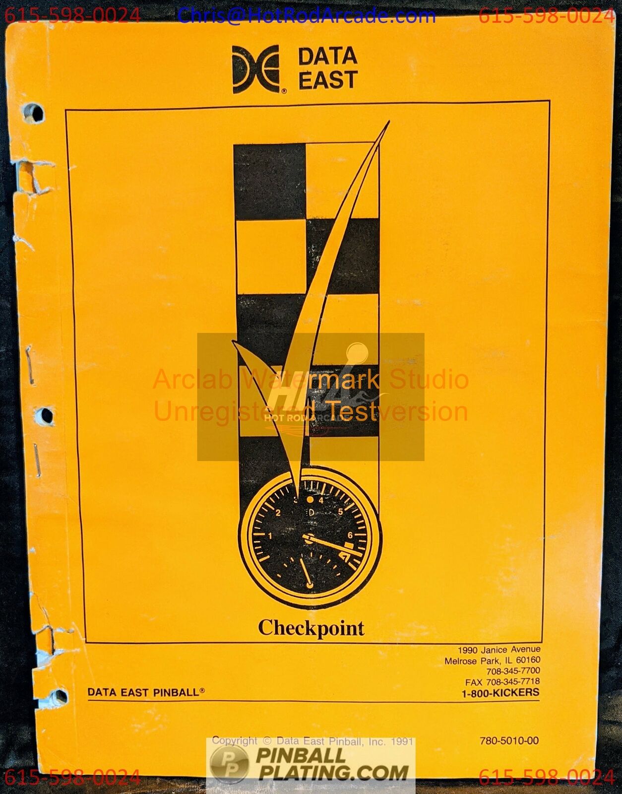 Checkpoint - Data East - Pinball Manual -- Used