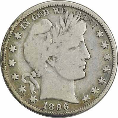 1896 Barber Silver Half Dollar Choice Vg Uncertified