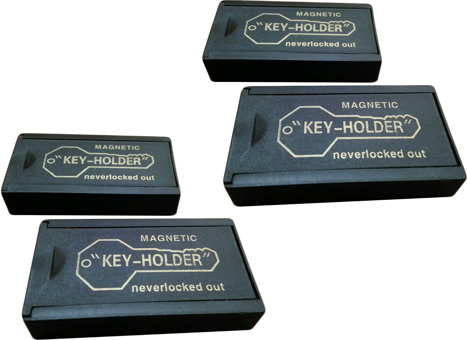 Four Jumbo Magnetic Key Holder Car Spare Hider Hidden Box Extra Case Box Locker
