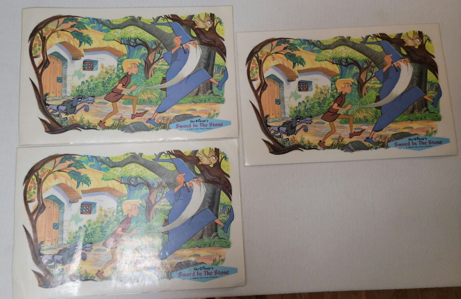 Walt Disney Placemats 1960’s Lot Of 3 Vintage Sword In The Stone