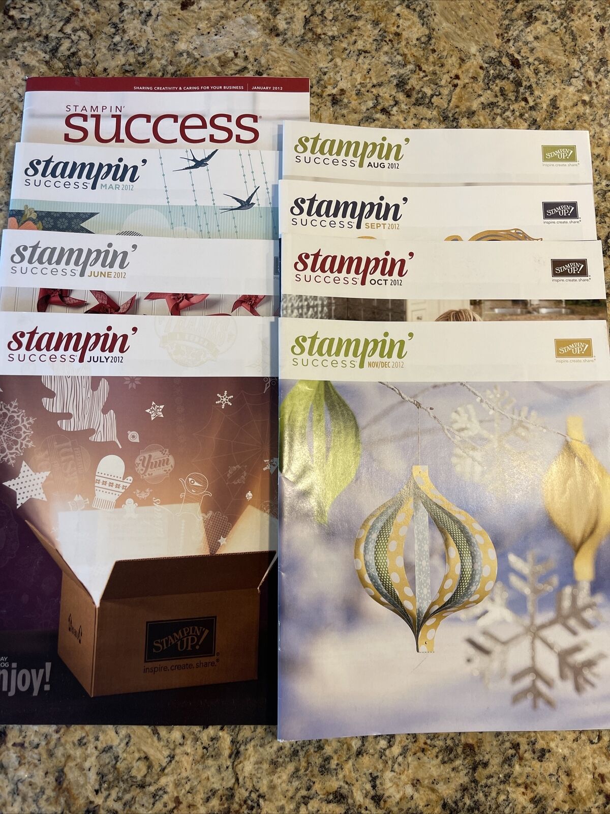 Lot Of 8 Stamping Up! Success Magazine From 2012