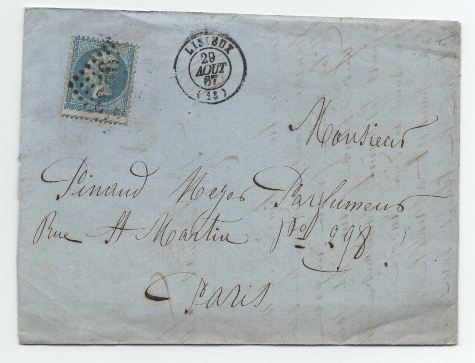 1867 Letter N°22 Lisieux Calvados