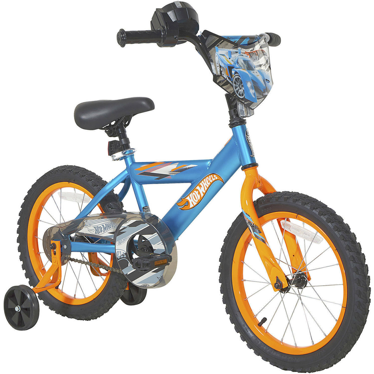 Kids 16" Steel-framed Adjustable Seat Hot Wheels Boy's Bike W/rev Grip, Blue New