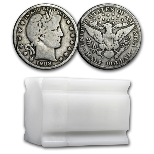 90% Silver Barber Halves $10 20-coin Roll Culls - Sku#14745