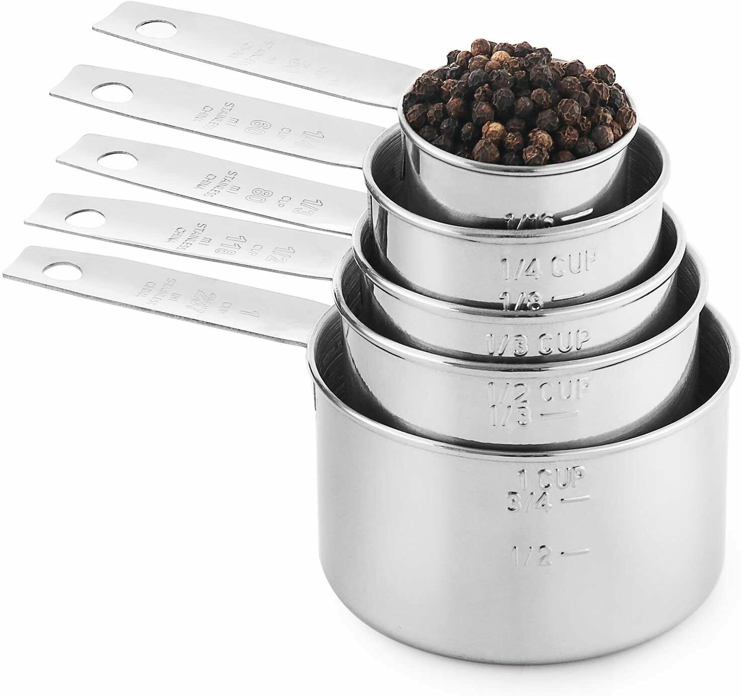 Stainless Steel Measuring Cups 5-piece Set,
