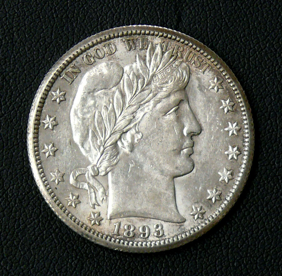1893-o Au/unc Barber 50c Half Dollar **better Date Coin**