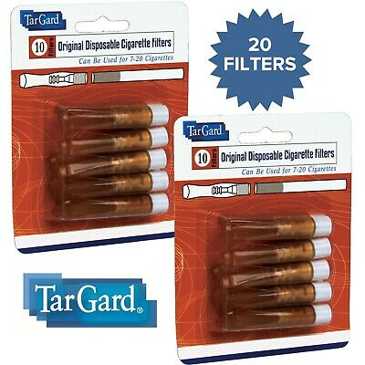 Targard Disposable Amber Cigarette Filters 20 Pack Tar Gard Guard Stop Tar Block