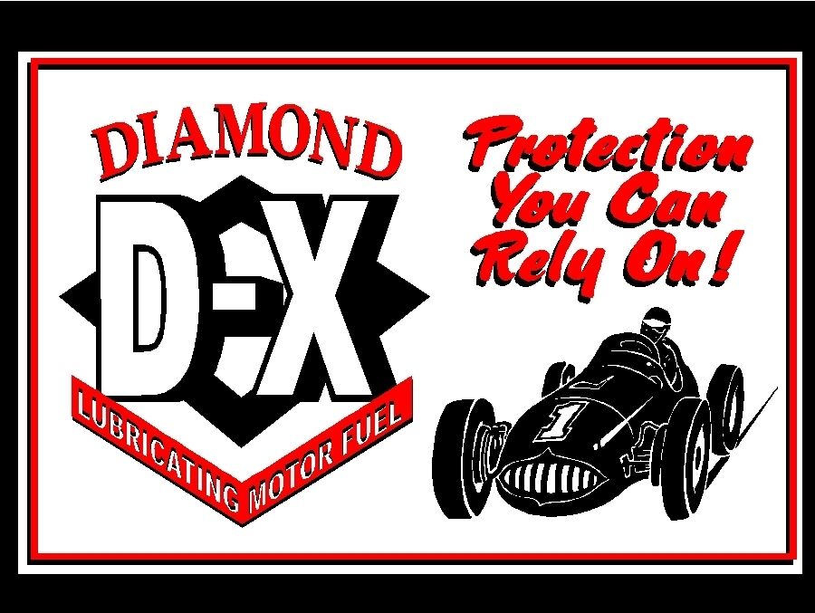 Diamond Dx Metal Sign Sunoco Lubricating Motor Oil Racing Man Cave Garage Decor