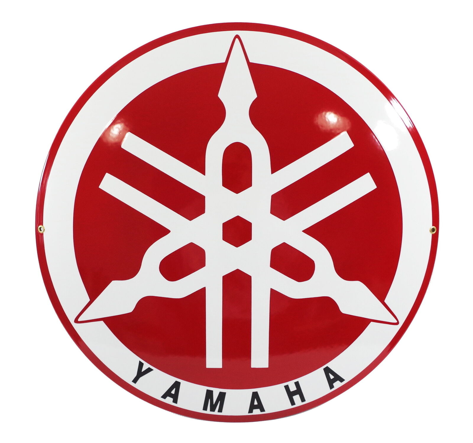 Enamel Logo Yamaha ⌀ 50 Cm Plaque Collectable Sign Motorcycle Metal Emblem