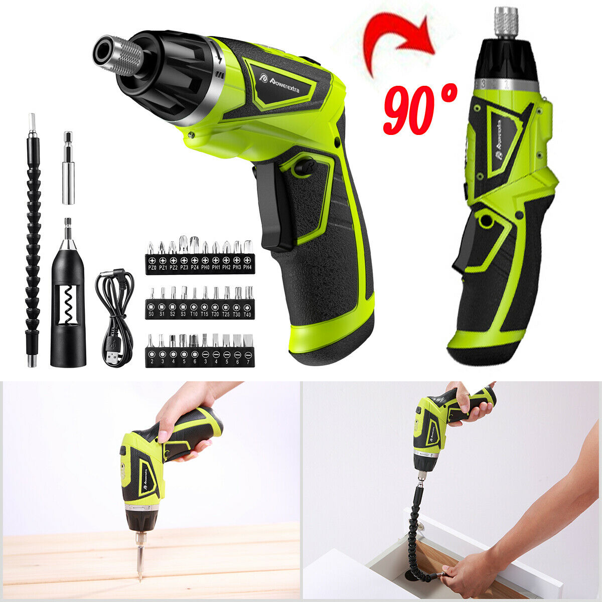 36 In 1 Power Tool Rechargeable Cordless Electric Screwdriver Drill Kit Wireless