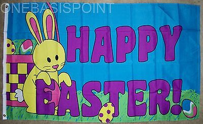 3'x5' Happy Easter Bunny Flag Banner Outdoor Indoor Jesus Christian Spring 3x5