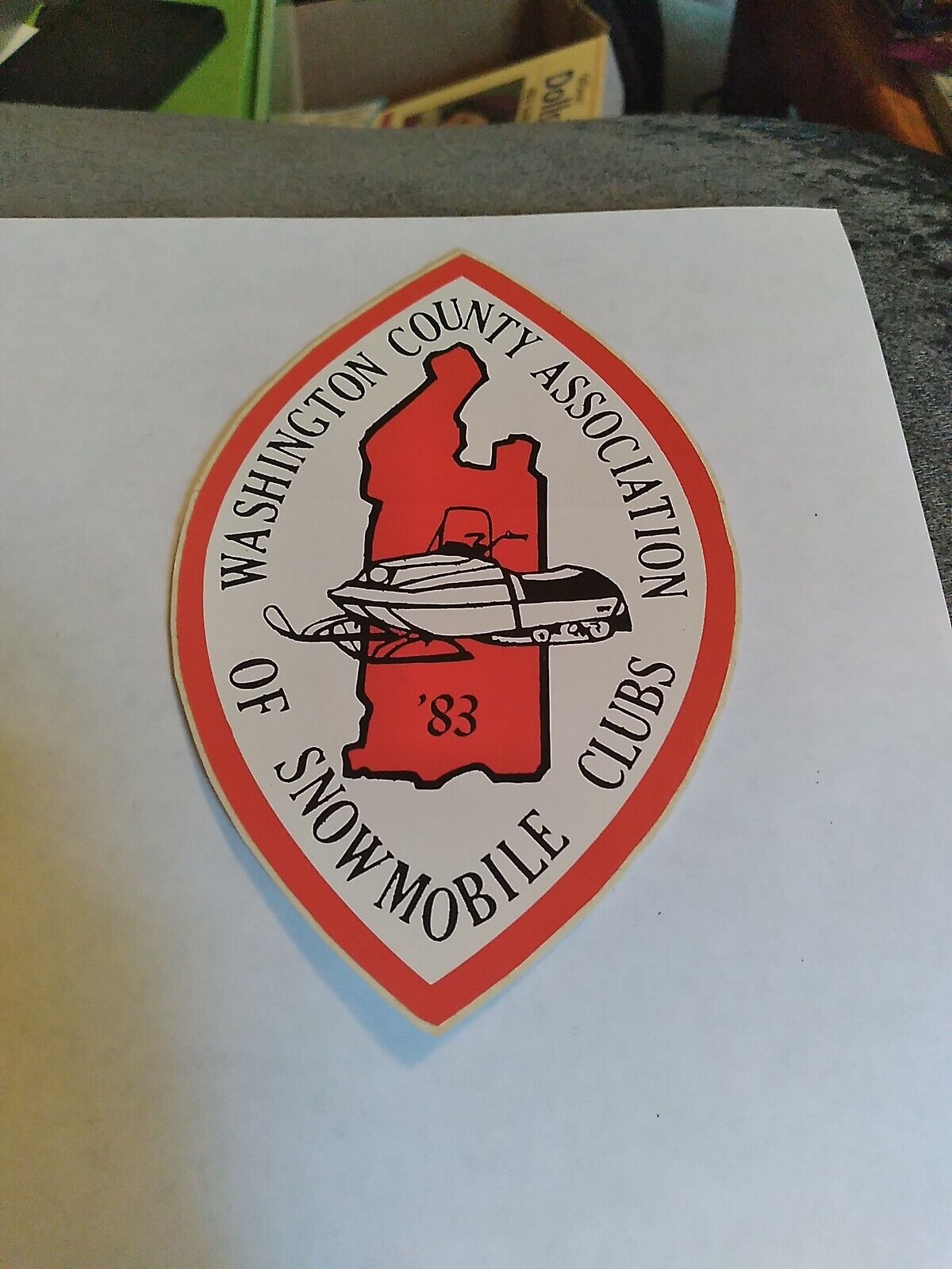 Old Washington County Association Of Snowmobile Clubs Sticker 1983 Ny New York
