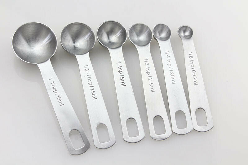 Brand New 6 Pcs Stainless Steel Measuring Spoons Set Teaspoon&tablespoon Usa