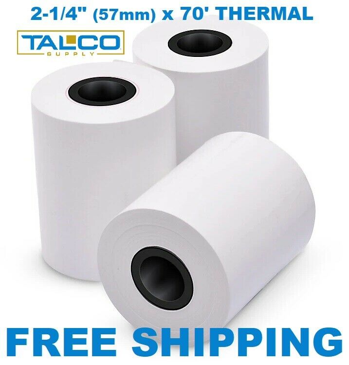 (40) Ingenico Ict250 (2-1/4" X 70') Thermal Receipt Paper Rolls  ~free Shipping~