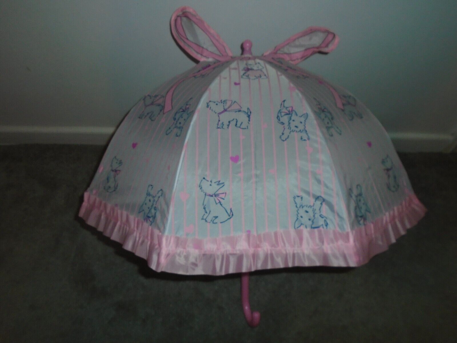 Laura Ashley 3d Dog Bow 17" Umbrella New With Tags