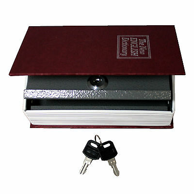 Dictionary Hollow Book Safe Diversion Secret Stash Booksafe Lock & Key Small Red