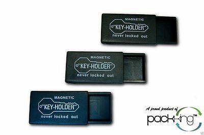 3pc Strong Magnetic Hide A Key Black Extra Key Box - Never Locked Out Spare Key
