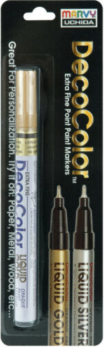 Deco Color Extra Fine Metallic Paint Marker 1/pkg-liquid Gold Marvy